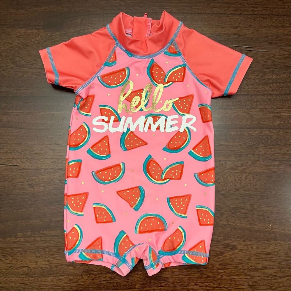 9 month Wetsuit Club Hello Summer Watermelon One Piece Rash Guard